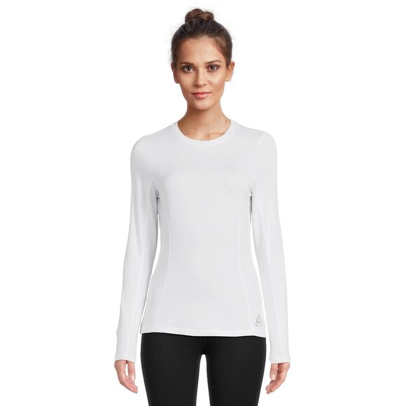 Reebok Performance Base Warmth Layer Long-Sleeve Women's XL Crew White Shirt - Picture 3 of 6